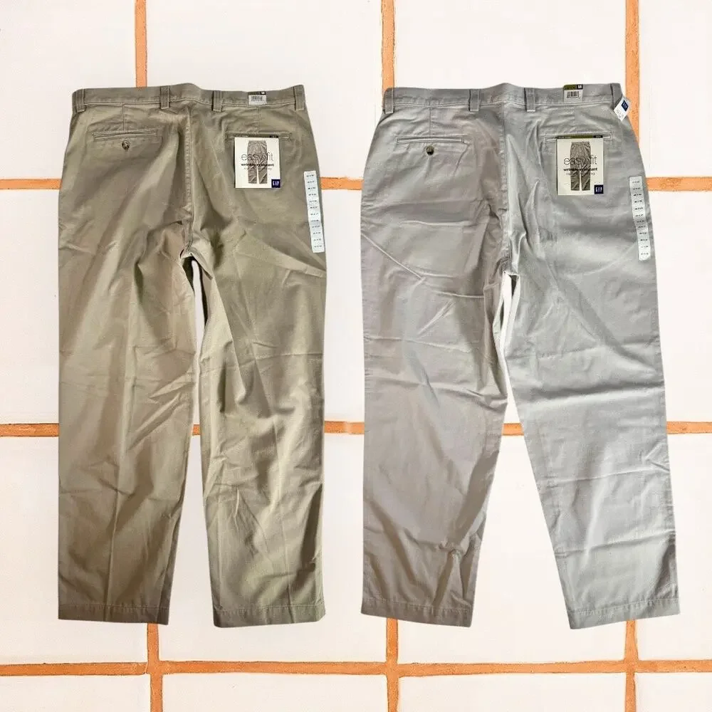 GAP VTG NWT 2 Pairs Men's 40 x 30 Easy Fit 100% Cotton Chino Pants Khakis